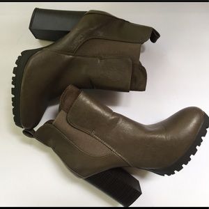 Green Slip-on Booties